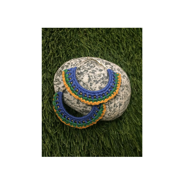 crochet thread and sequence earrings